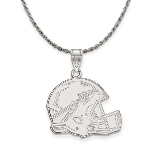 Sterling Silver Florida State Large Pendant Necklace - 18 Inch
